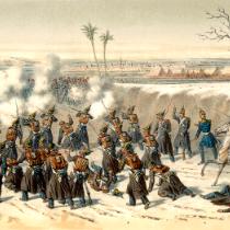Francuzi odpierają atak Rosjan pod Kalafatem w 1854 r.