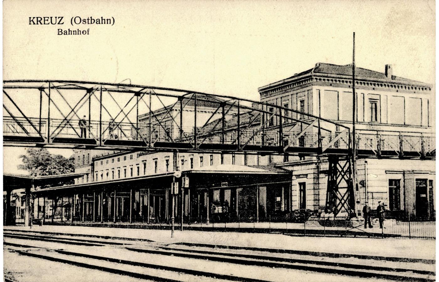 Dworzec kolejowy w Kreuz Ostbahn (Krzyżu), 1915 r.