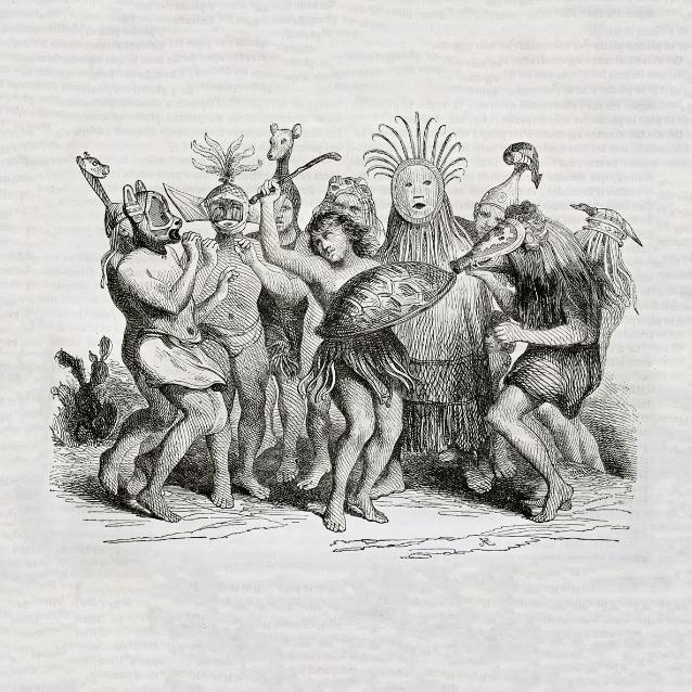 Taniec rdzennych mieszkańców Brazylii. Ilustracja z „Magasin Pittoresque” z 1843 r.