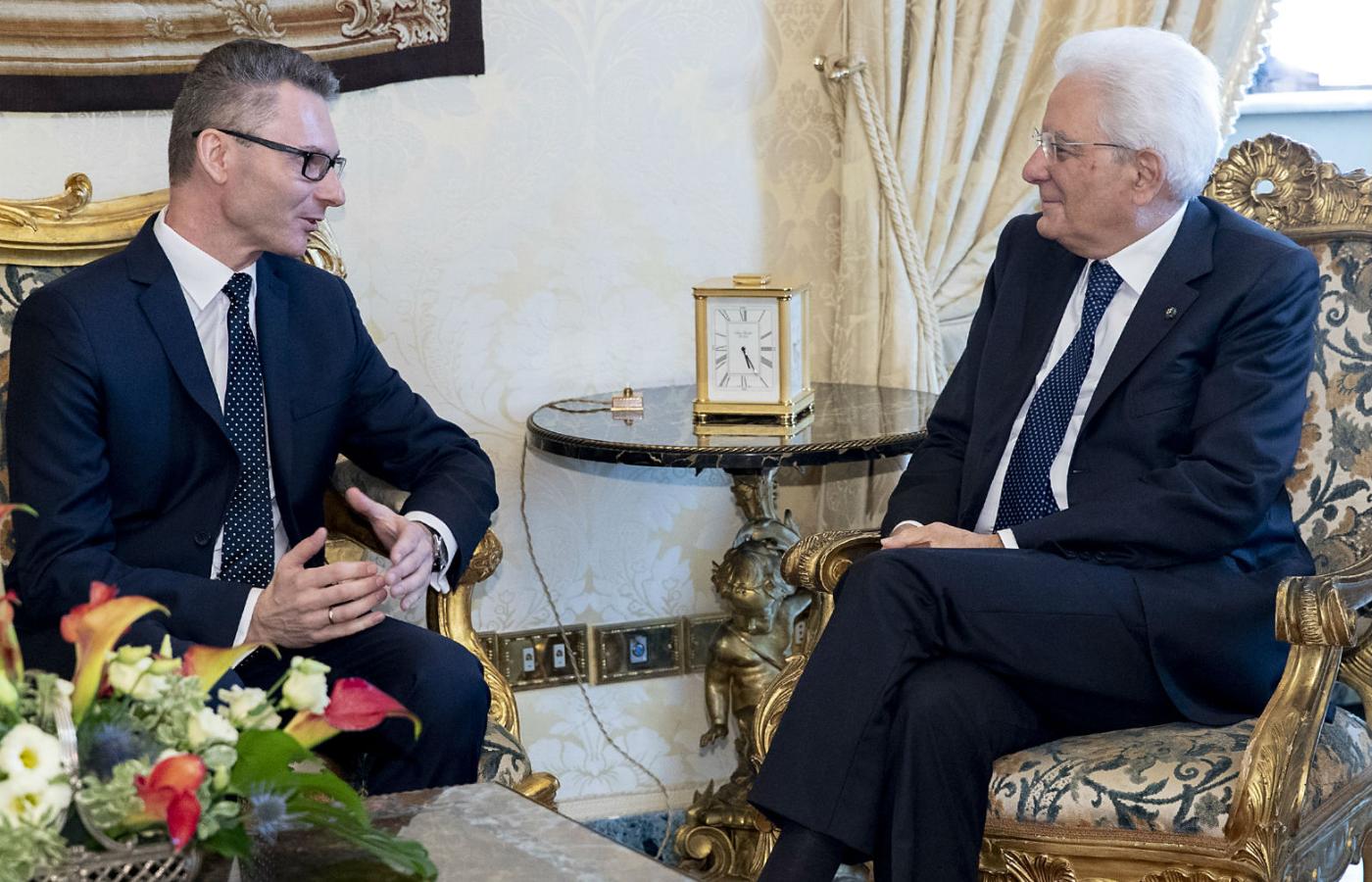 Ambasador Głębocki podczas składania listów uwierzytelniających u prezydenta Włoch Sergia Mattarelli