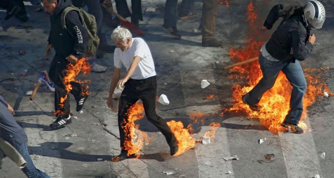 Demonstracje w Atenach, październik 2011 r.
