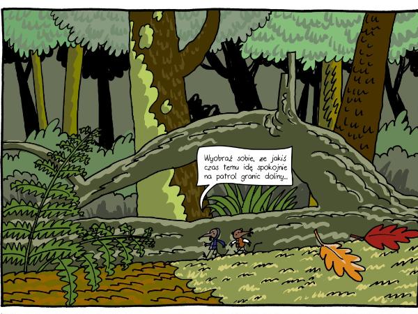 Plansza z komiksu „Ryjówka przeznaczenia”