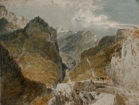 „El Oeillette i wąwóz Gorges du Guiers Mort – widok w kierunku St. Laurent du Pont”, 1802 r.