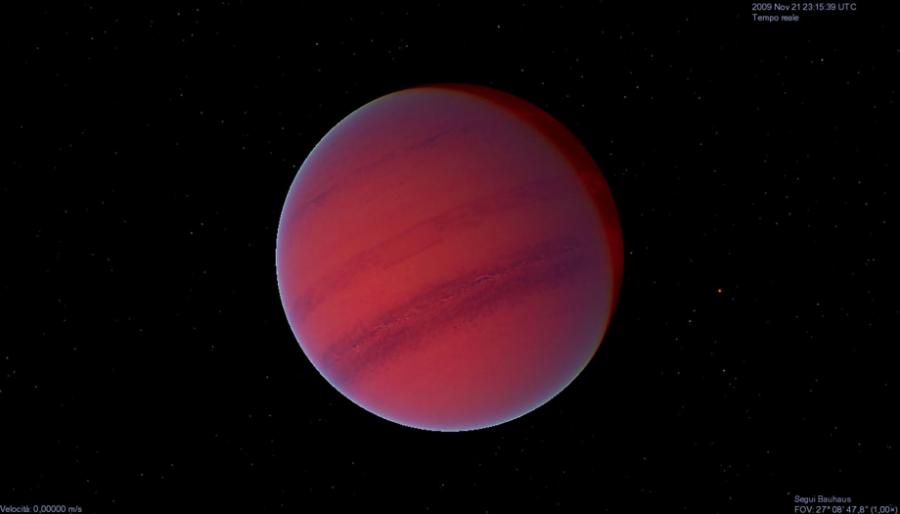 AB Pictoris b, czyli albo bardzo duża planeta, albo już ­brązowy karzeł okrążający gwiazdę typu pomarańczowy ­karzeł AB Pictoris w gwiazdozbiorze Malarza.