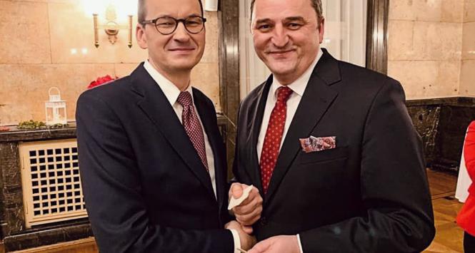 Marek Wesoły i premier Mateusz Morawiecki