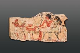 Przedstawienie rodziny z czasów Średniego Państwa, malowidło znalezione na cmentarzysku Deir el-Bahari.