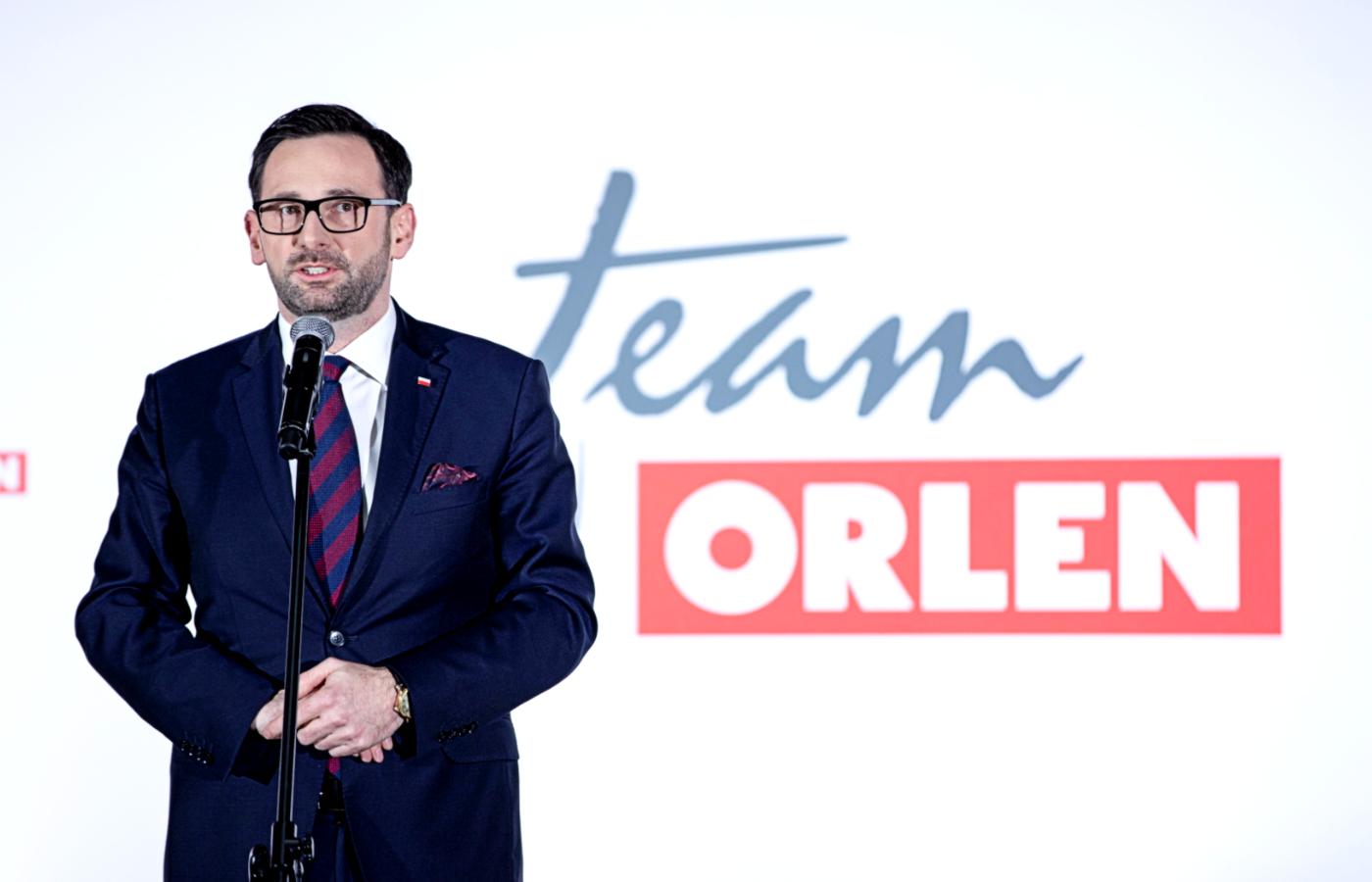 Daniel Obajtek podczas konferencji ORLEN Team 2020 w Warszawie