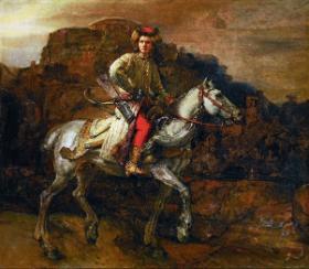 Polski jeździec, najemny uczestnik wojny trzydziestoletniej, sportretowany przez Rembrandta w 1655 r.; w XIX w. Juliusz Kossak skopiował ten obraz w swoim „Lisowczyku”.