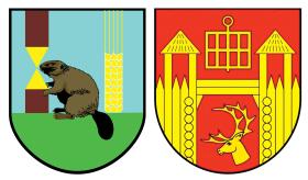 Od lewej: stary i nowy herb gminy Łomża