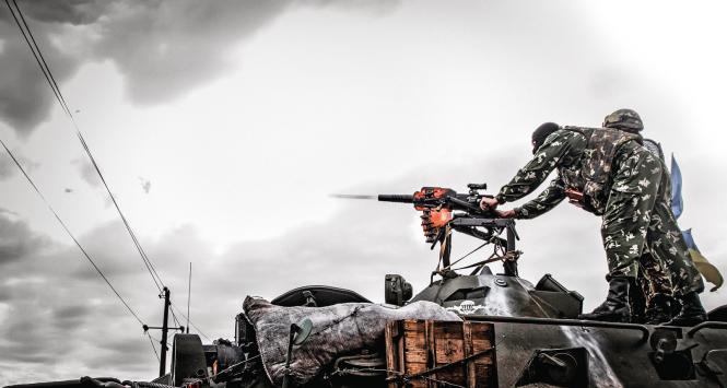 Ukraińskie oddziały w walce z separatystami pod Słowiańskiem