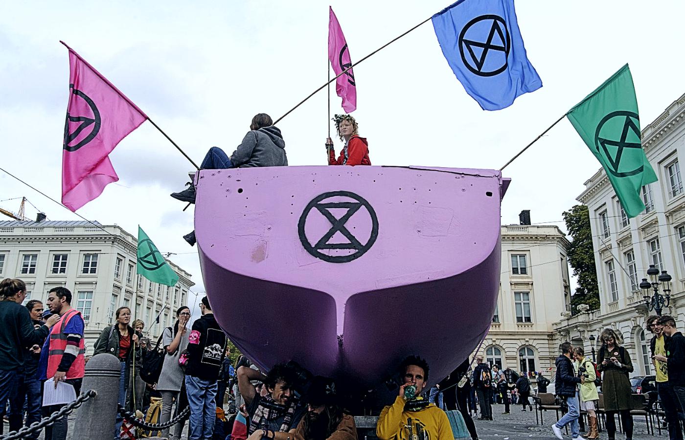 Demonstracja Extinction Rebellion w Brukseli, październik 2019 r.