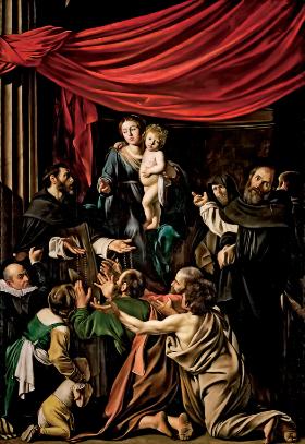 Caravaggio. „Madonna Różańcowa”, ok. 1601–03 r.