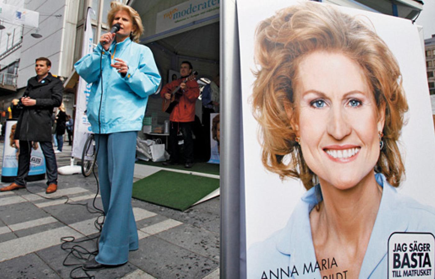 Kampania do PE Szwedki Anny Marii Corazzy Bildt. Kraje skandynawskie doszły do niemal idealnej równowagi w reprezentacji płci. Fot. BOB STRONG/REUTERS/FORUM