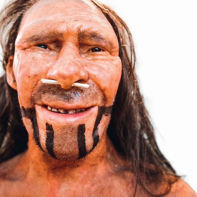 Rekonstrukcja ­neandertalczyka z muzeum ­historii naturalnej w Trydencie we Włoszech.