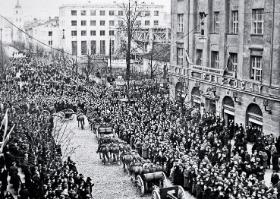 Garnizon wileński powracający z manifestacji zbrojnej na granicy polsko-litewskiej, marzec 1938 r.