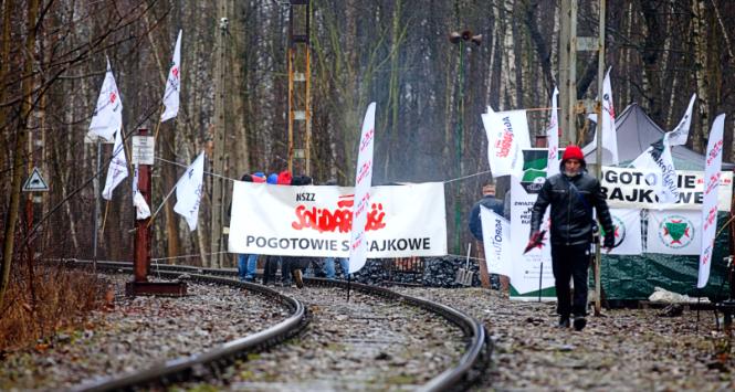 Górnicza blokada torów. Ruda Śląska, 4 stycznia 2022 r.