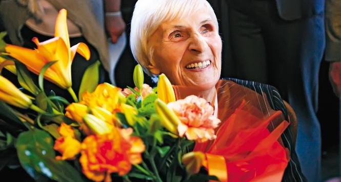 Stulatka Zofia Krzywińska w dniu urodzin.