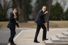 Rafał Grupiński (z prawej) w towarzystwie posła PO Andrzeja Halickiego. Poza przynależnością partyjną łączy ich to, że obaj są zaufanymi Grzegorza Schetyny.