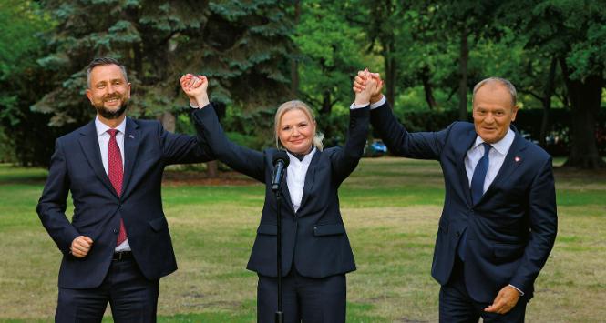 Władysław Kosiniak-Kamysz, Monika Piątkowska i Donald Tusk