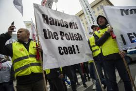 Protest górników w sprawie suwerenności energetycznej. Warszawa, listopad 2021 r.