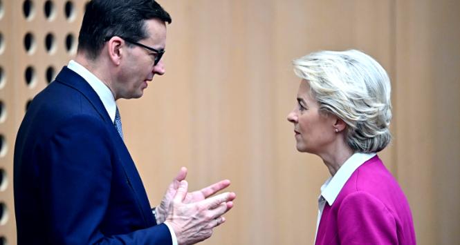 Premier Mateusz Morawiecki i szefowa Komisji Europejskiej Ursula von der Leyen