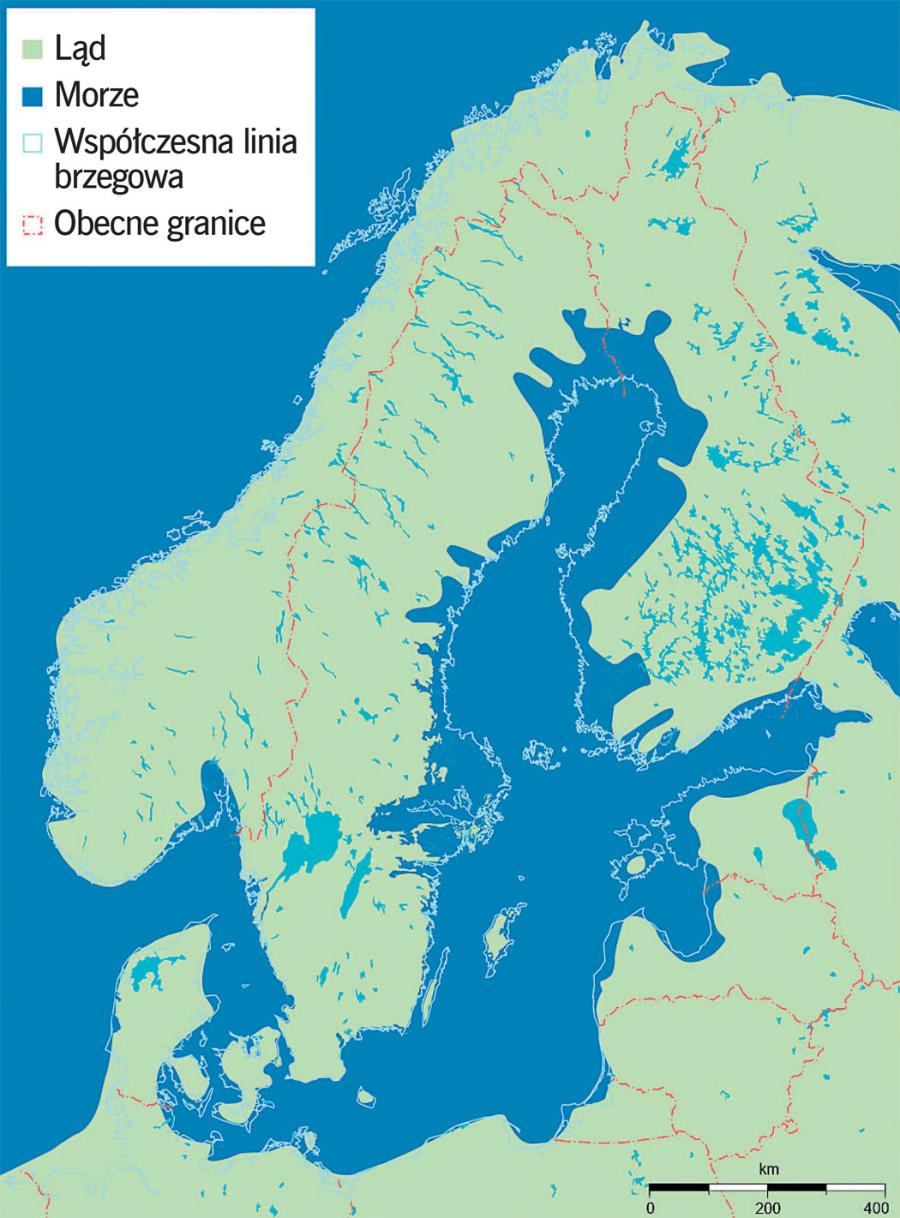 Zasięg Morza Litorynowego (jedna z faz rozwojowych Morza Bałtyckiego) 5 tys. lat p.n.e.
