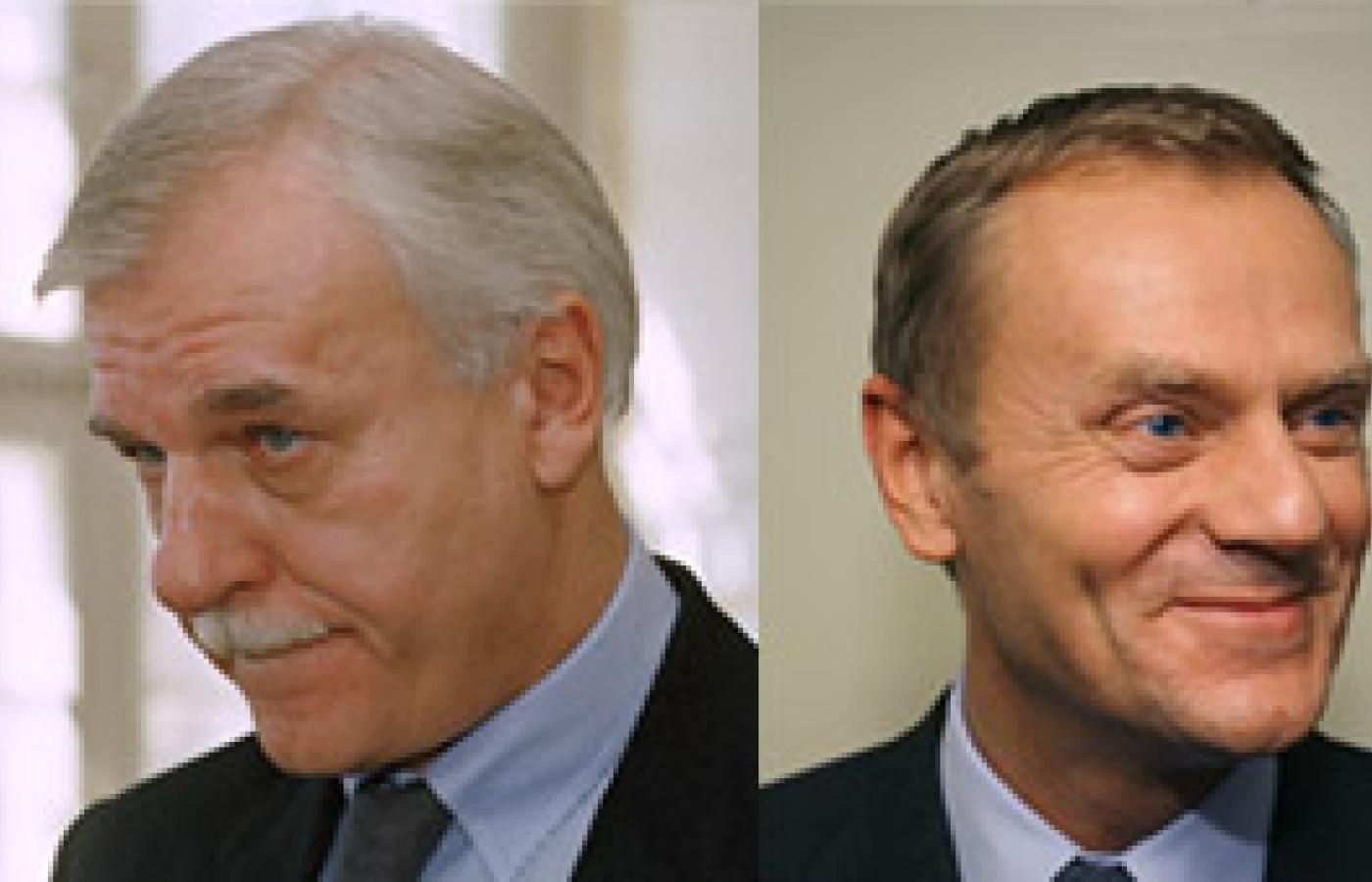 Paweł Piskorski, Andrzej Olechowski, Donald Tusk, Lech Kaczyński. Fot. Leszek Zych