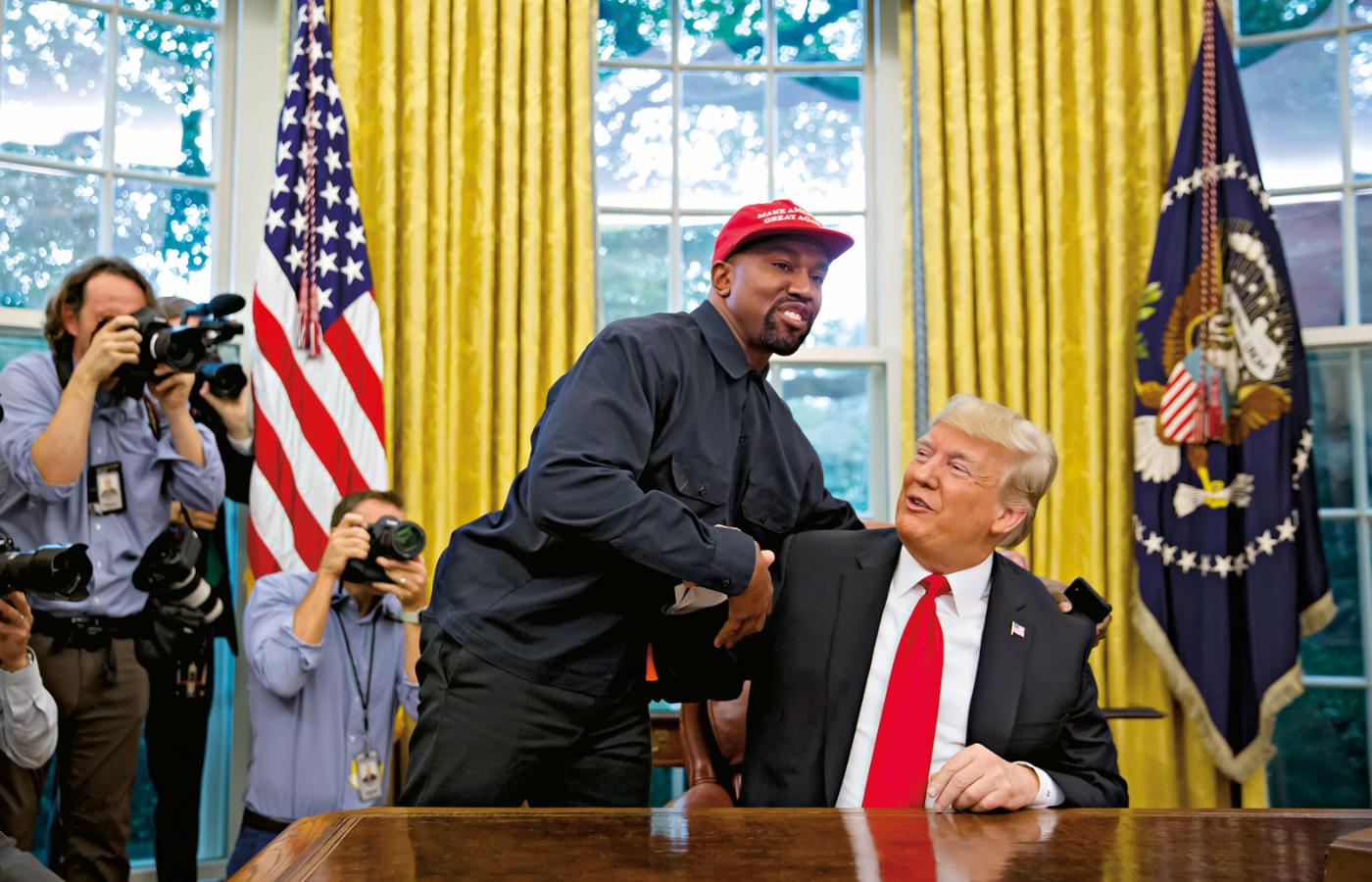 Kanye West podczas wizyty w Białym Domu.