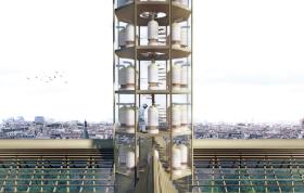 Wśród projektów odbudowy katedry Notre Dame najwięcej kontrowersji budzi dach. Tutaj wizja architektów ze studia NAB, którzy proponują, aby na dachu znalazła się edukacyjna szklarnia, a w samej iglicy gigantyczna pasieka.