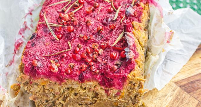 Pasztet z soczewicy z chrzanem żurawinowym