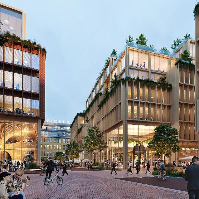 Wizualizacja Stockholm Wood Center.