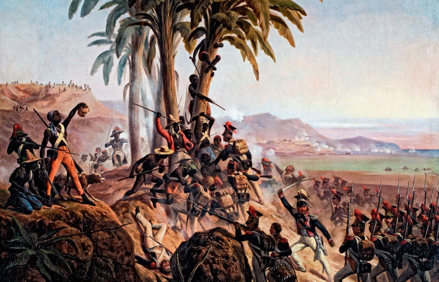 Bitwa na San Domingo, z udziałem Legionów Polskich (Jana Henryka Dąbrowskiego); obraz Januarego Suchodolskiego z XIX w.
