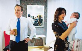 David Cameron z żoną Samantą i córką Florence.