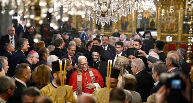 Leon XIV w Katedrze św. Jerzego w Stambule