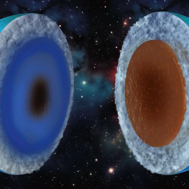 Uran może być zarówno olbrzymem lodowym (z lewej), jak i skalistym.