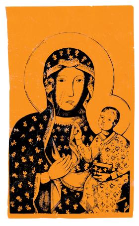 „Matka Boska Niepokalana”, obrazek portfelowy towarzyszący Jerzemu Jakubów podczas pobytu w USA, XIX w.