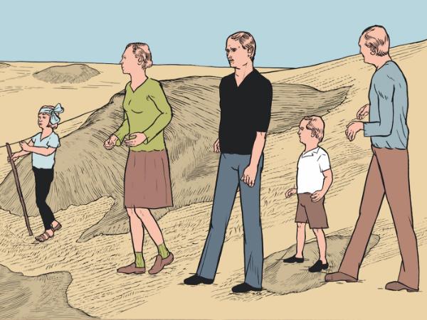 Fragment planszy z komiksu „Spotkanie po latach”