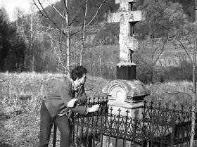 Przydrożna bieszczadzka kapliczka, lata sześćdziesiąte.