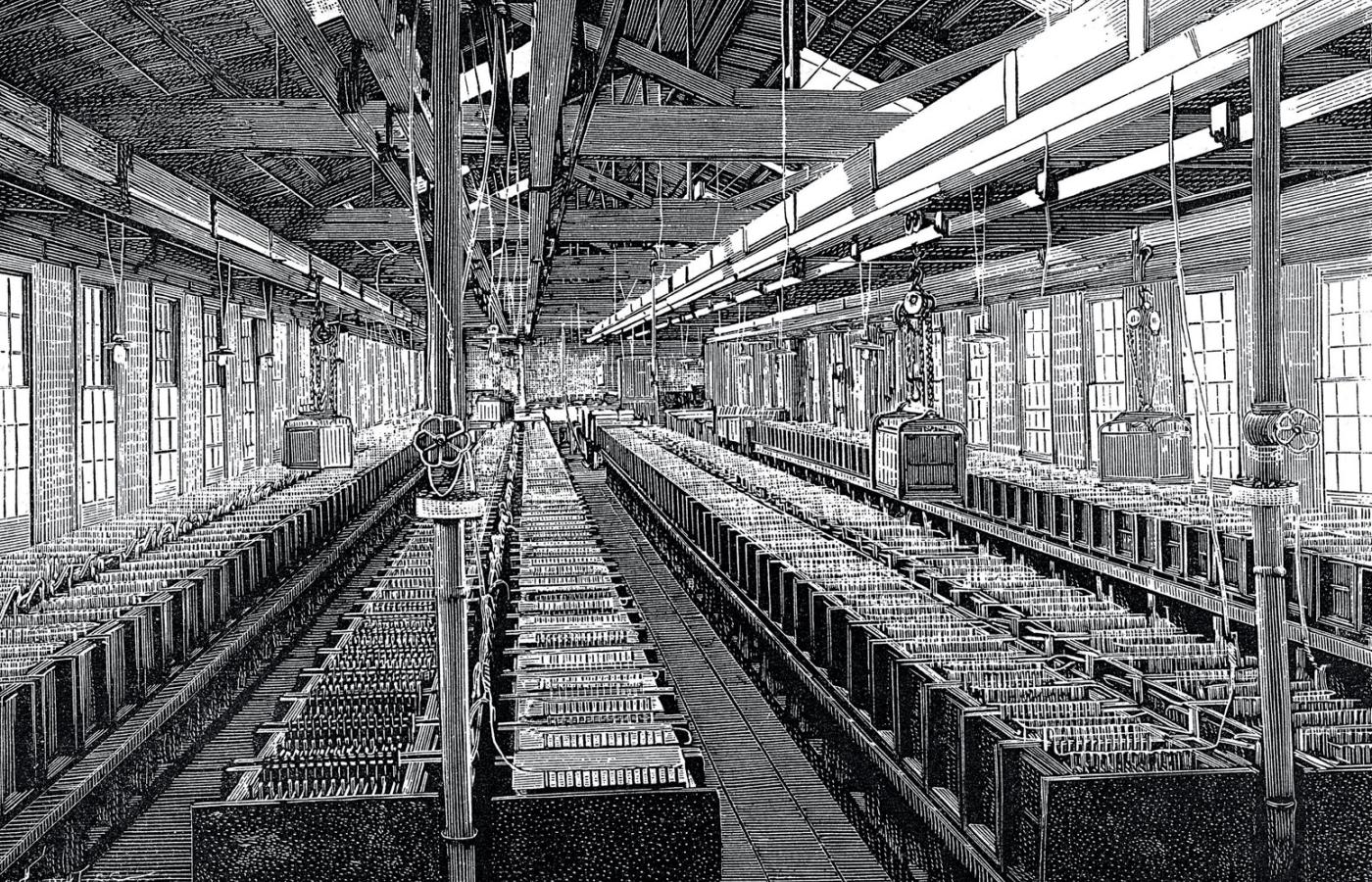Wytwórnia akumulatorów, Nowy Jork, USA, 1887 r.