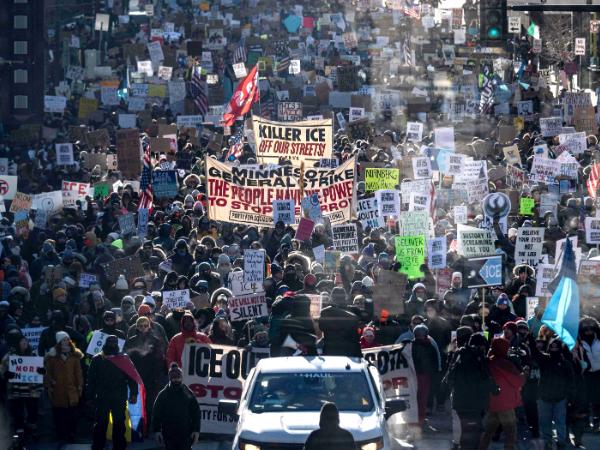 Protest przeciw ICE, Minneapolis, 25 stycznia 2026 r.
