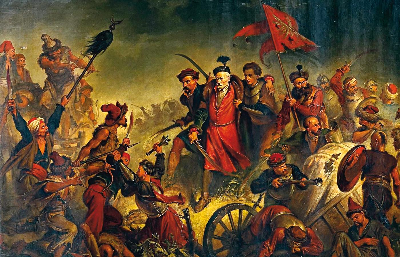 „Śmierć Żółkiewskiego w bitwie pod Cecorą”, obraz Walerego Eliasza Radzikowskiego z XIX w.