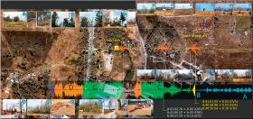 Korelacja obrazu terenu wypadku, trajektorii lotu i dżwięku z CRV w ostatniej fazie lotu.