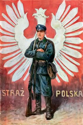Pocztówka patriotyczna z 1918 r.