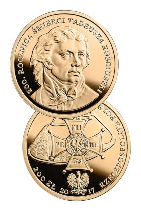 Okolicznościowa moneta z Tadeuszem Kościuszką, 2017 r.