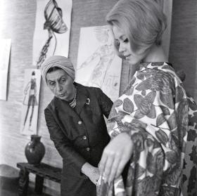 Podczas pracy z Ewą Fichtner, 1965 r.