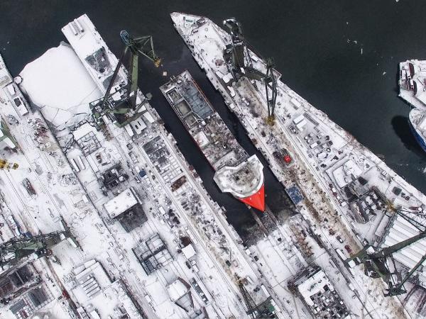 Teren zespołu hali i pochylni na obszarze dawnej Stoczni Gdańskiej