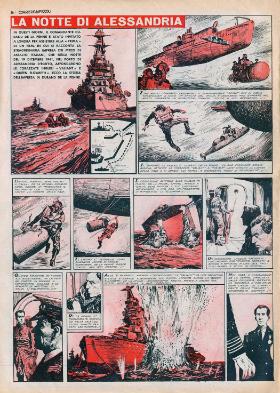 Rajd nurków na Aleksandrię pokazał w komiksie włoski tygodnik dla dzieci „Corriere dei Piccoli” w 1962 r.