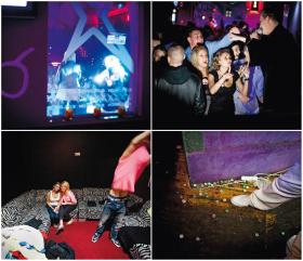 Od lewej: koncert zespołu Masters w klubie Explosion w Warszawie, koncert zespołu Mig w klubie Freedom, fanki zespołu After Party w pokoju zespołu; klub Freedom po koncercie.