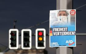 Plakat AfD: „Bronić wolności. Europa. Nie dziękuję”