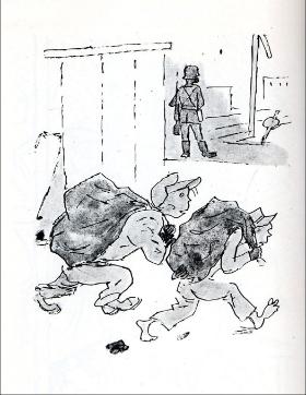 Okupacyjny rysunek Jerzego Zaruby „Kiedy nadchodzi zima”